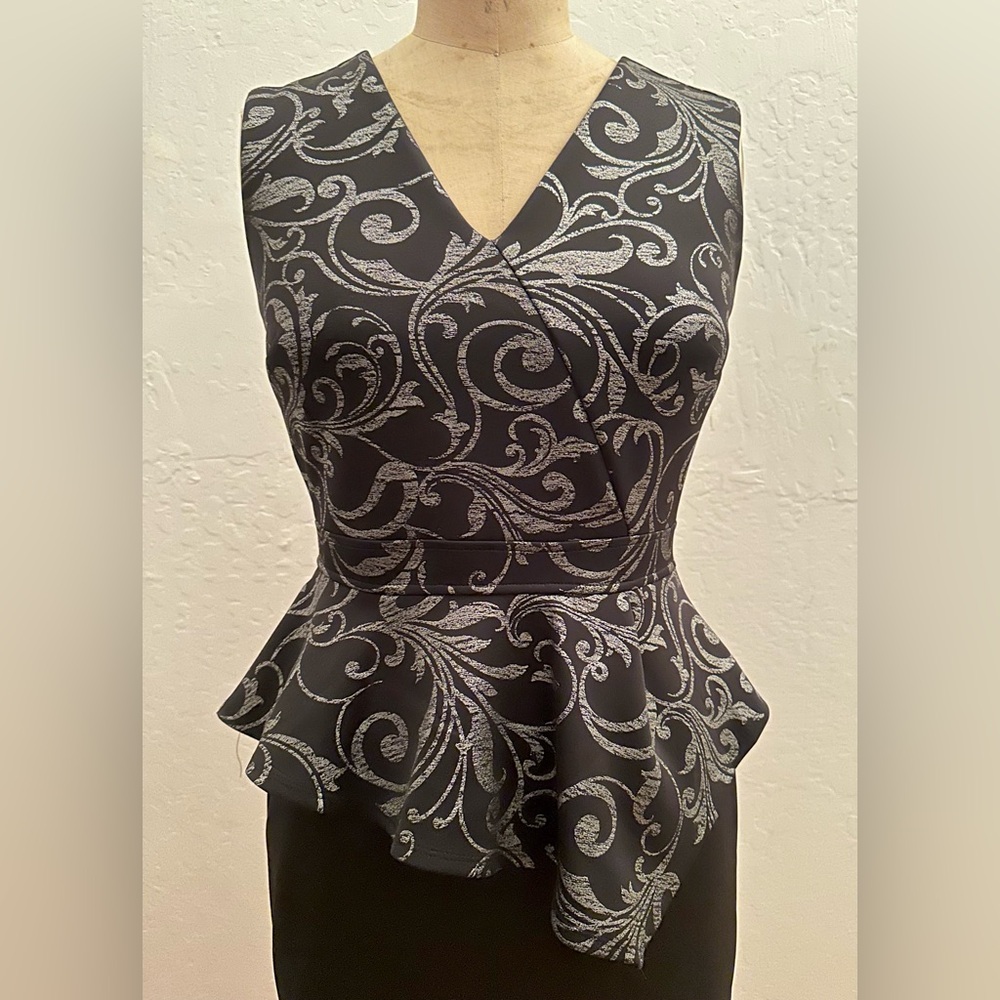 Black Enfocus Studio Dress w/ Silver Accents - Picture 2 of 5